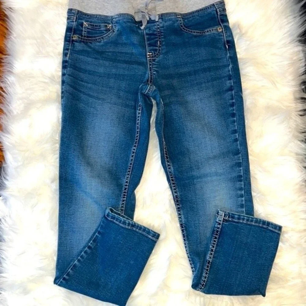 Justice Girls Blue Denim Pull-up Jeans Size 10